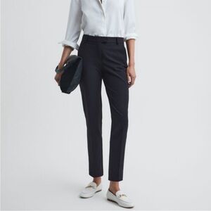 NWT Reiss Trousers Navy Joanne Slim Fit Tailored Size 8